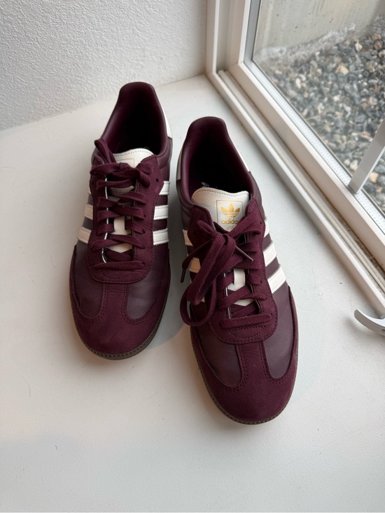 adidas Shoes - Adidas Samba Sneakers in Burgundy with White Stripes Sz 11.5 Women